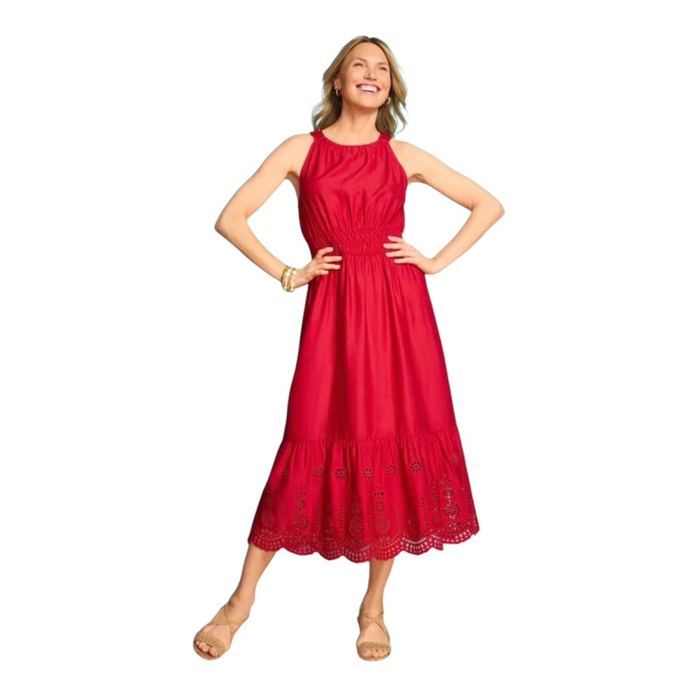 Talbots Women’s Red Halter Midi Dress